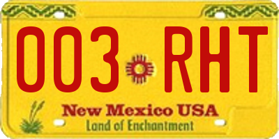 NM license plate 003RHT