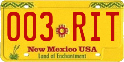 NM license plate 003RIT