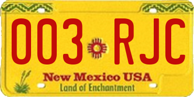 NM license plate 003RJC