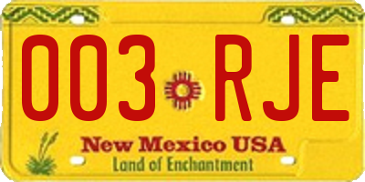 NM license plate 003RJE
