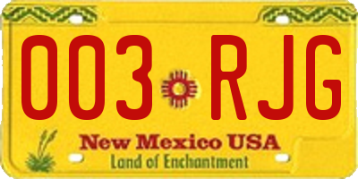 NM license plate 003RJG