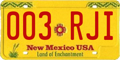 NM license plate 003RJI