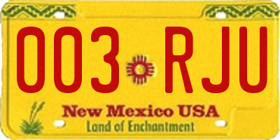 NM license plate 003RJU