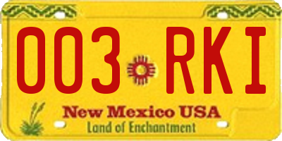 NM license plate 003RKI
