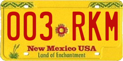 NM license plate 003RKM