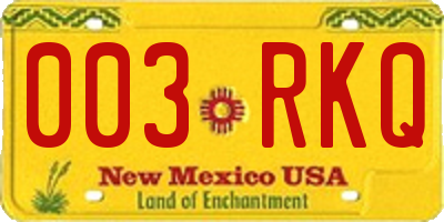 NM license plate 003RKQ