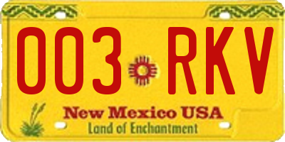 NM license plate 003RKV