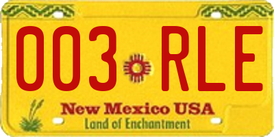 NM license plate 003RLE