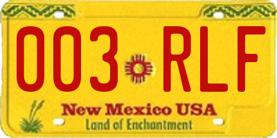 NM license plate 003RLF