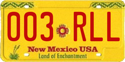 NM license plate 003RLL
