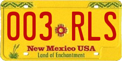 NM license plate 003RLS