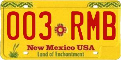 NM license plate 003RMB