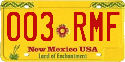 NM license plate 003RMF