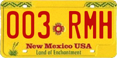 NM license plate 003RMH