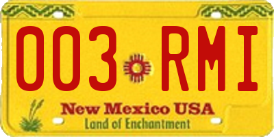 NM license plate 003RMI