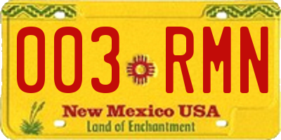 NM license plate 003RMN