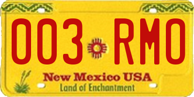 NM license plate 003RMO