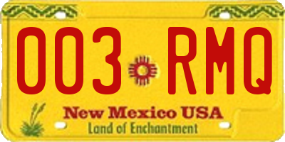 NM license plate 003RMQ