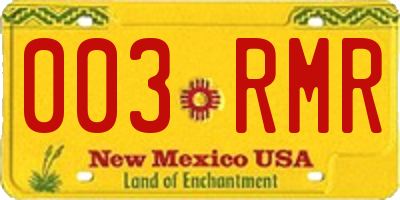 NM license plate 003RMR