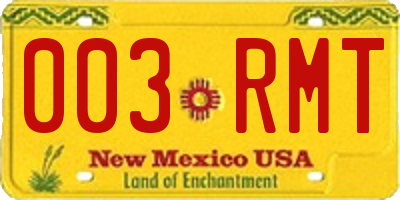 NM license plate 003RMT