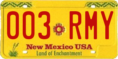 NM license plate 003RMY