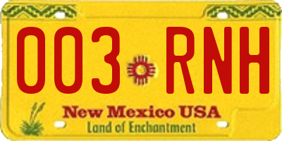 NM license plate 003RNH