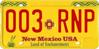 NM license plate 003RNP