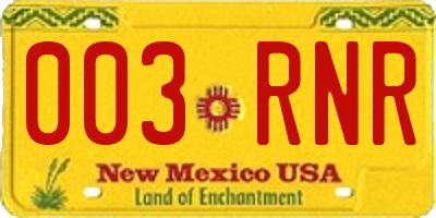 NM license plate 003RNR