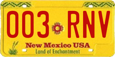 NM license plate 003RNV