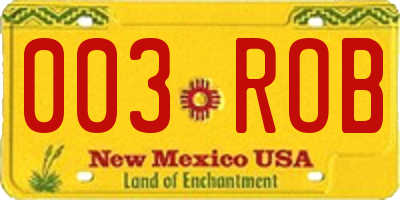 NM license plate 003ROB