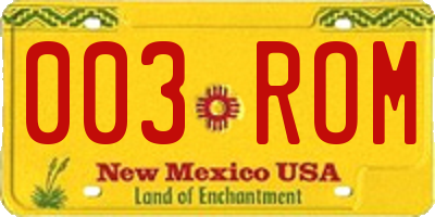 NM license plate 003ROM