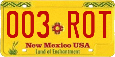 NM license plate 003ROT