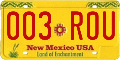 NM license plate 003ROU