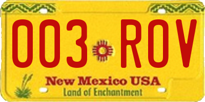 NM license plate 003ROV
