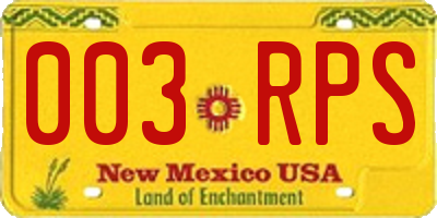 NM license plate 003RPS