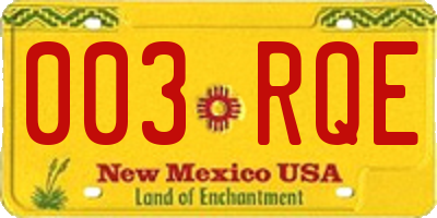 NM license plate 003RQE