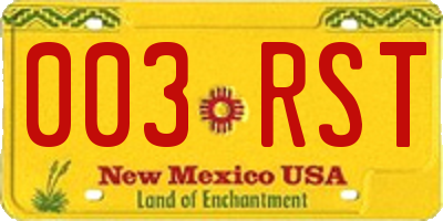 NM license plate 003RST