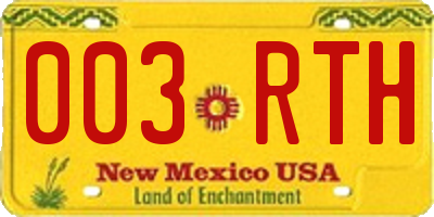 NM license plate 003RTH