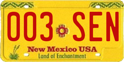 NM license plate 003SEN