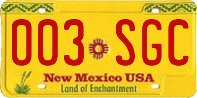 NM license plate 003SGC