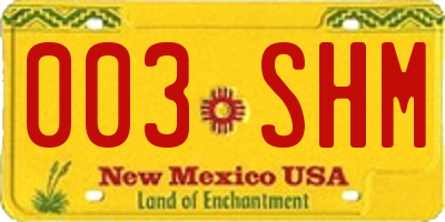 NM license plate 003SHM