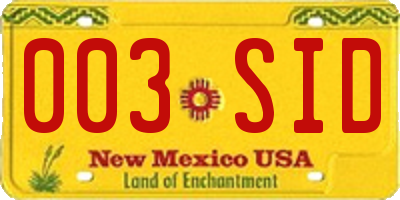 NM license plate 003SID
