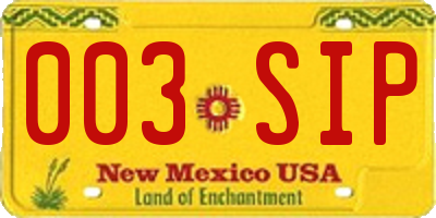 NM license plate 003SIP