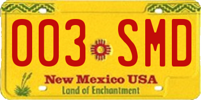 NM license plate 003SMD