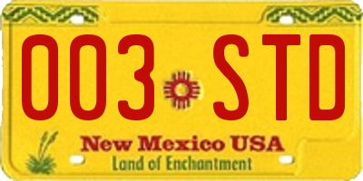 NM license plate 003STD