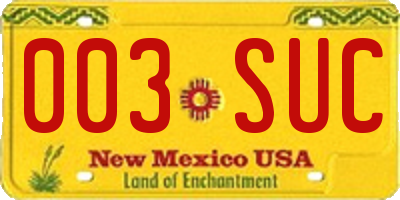 NM license plate 003SUC