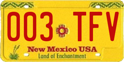 NM license plate 003TFV