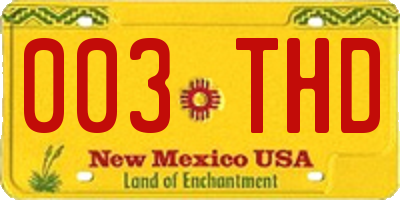 NM license plate 003THD