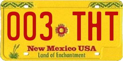 NM license plate 003THT