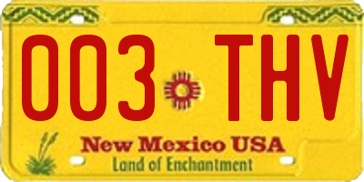 NM license plate 003THV